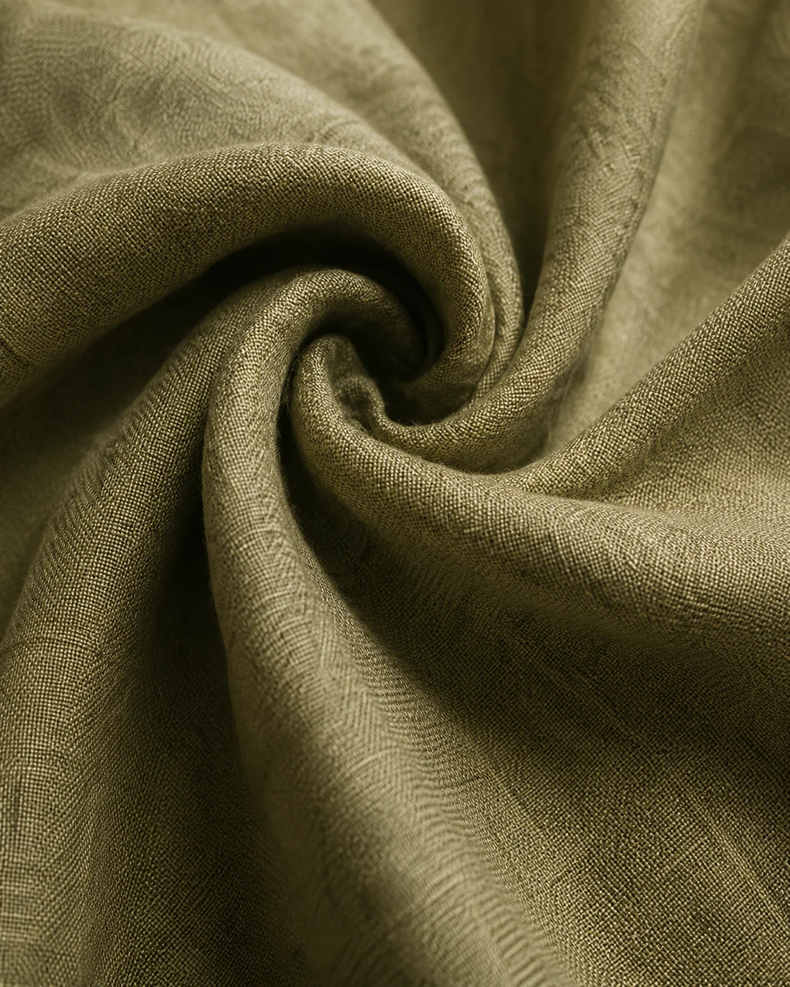 Textured olive linen weave — honest, lasting fabric